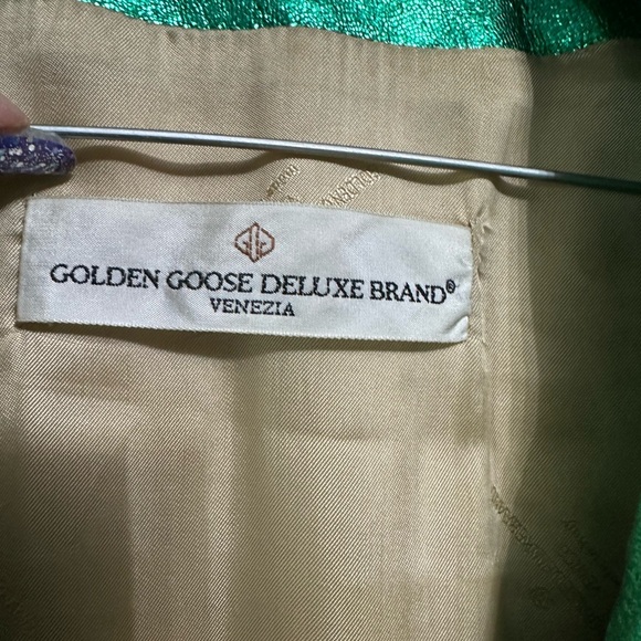 Genuine  leather  Golden goose  Shimmering Emerald Leather Jacket - Picture 2 of 13